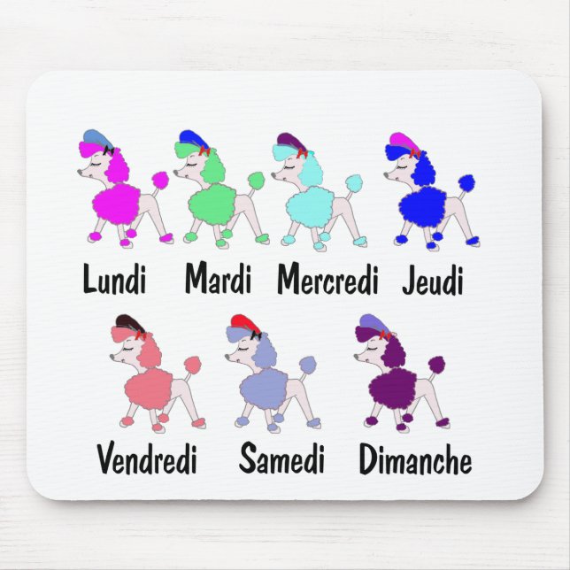 French Days of the Week Mouse Pad (Front)