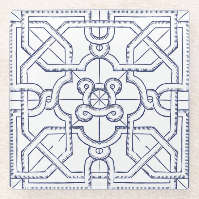 French Design Glass Coaster (Front)