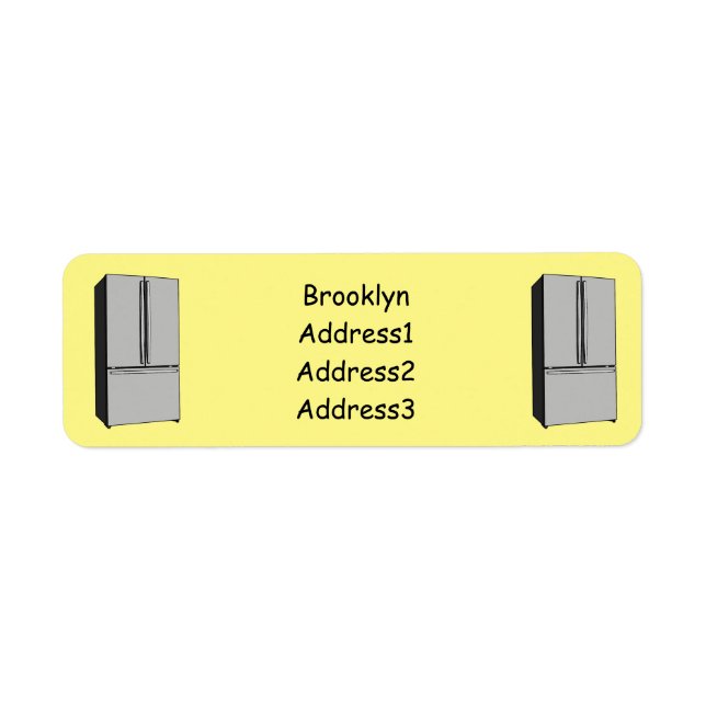 French door refrigerator cartoon illustration (Front)