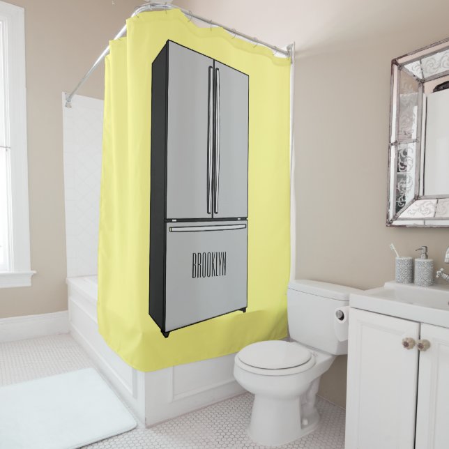 French door refrigerator cartoon illustration (In Situ)