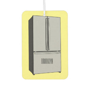 French door refrigerator cartoon illustration air freshener