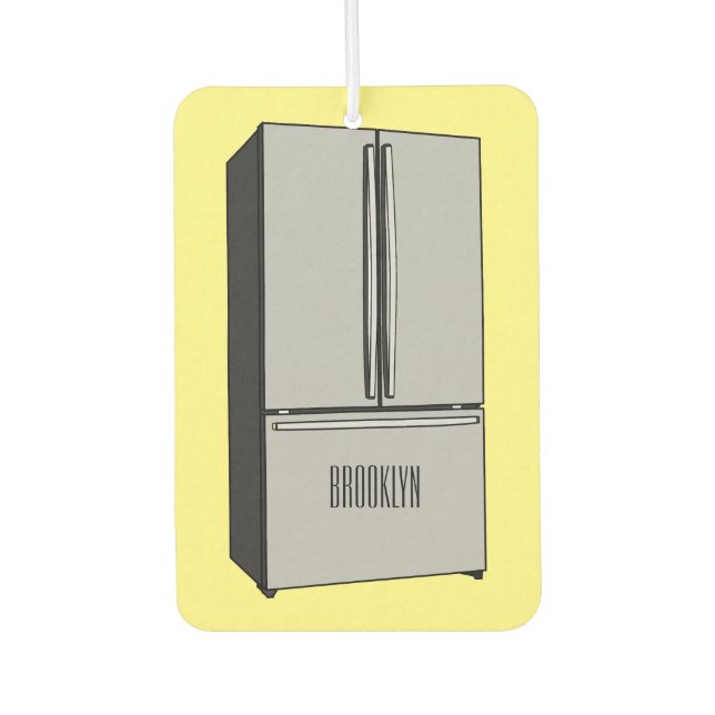 French door refrigerator cartoon illustration air freshener (Front)