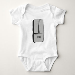 French door refrigerator cartoon illustration baby bodysuit