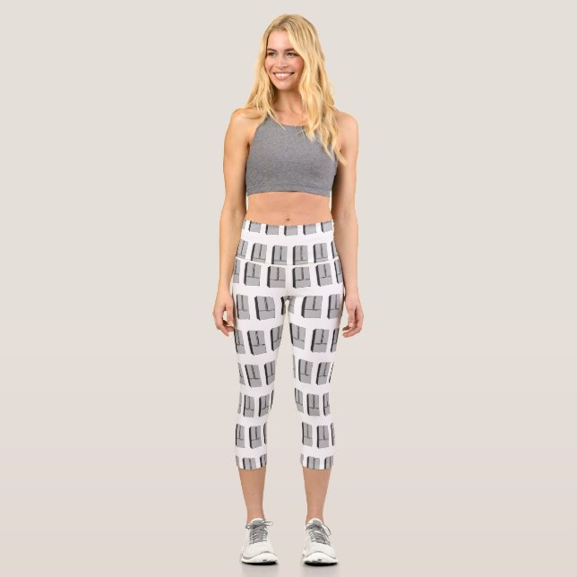 French door refrigerator cartoon illustration capri leggings (Front)