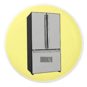 French door refrigerator cartoon illustration ceramic knob