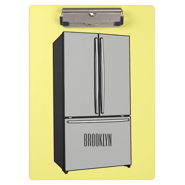 French door refrigerator cartoon illustration clipboard (Front)