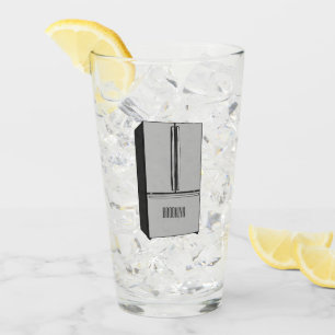 French door refrigerator cartoon illustration glass