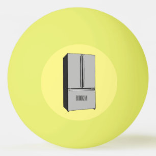 French door refrigerator cartoon illustration ping pong ball