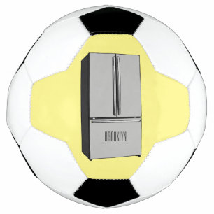 French door refrigerator cartoon illustration soccer ball