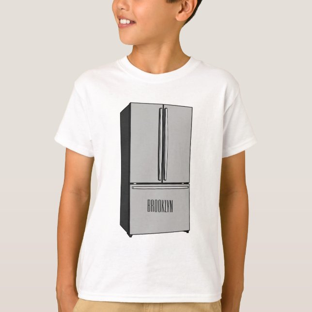 French door refrigerator cartoon illustration T-Shirt (Front)