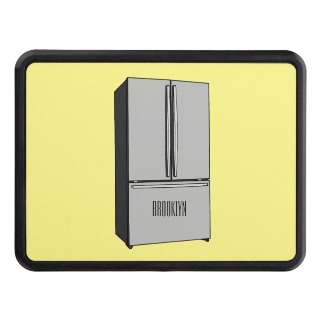 French door refrigerator cartoon illustration trailer hitch cover (Front)