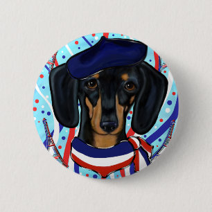 French Doxie 2 Inch Round Button