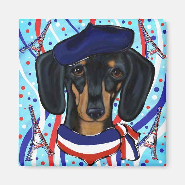 French Doxie Magnet (Front)