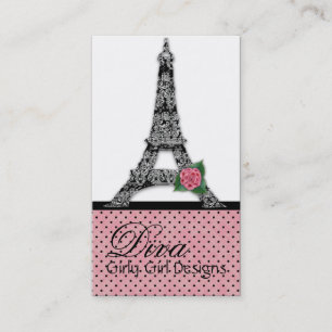 French Eiffel Tower Girly Girl Diva Business Card2 Card