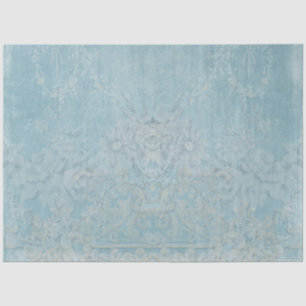 French Elegant Vintage Wallpaper Blue Decoupage Tissue Paper