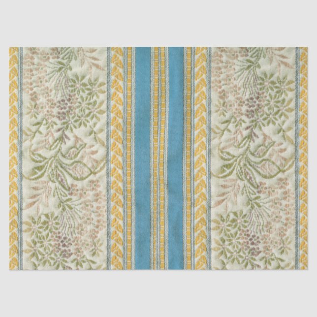 French Embroidered Flower Fabric Look Tissue Paper (Front)
