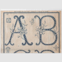 French Embroidery Pattern Decoupage or Giftwrap
