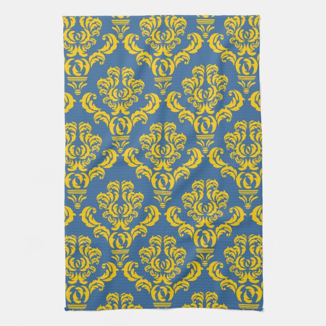 French Empire Damask Pattern #10 Kitchen Towel (Vertical)