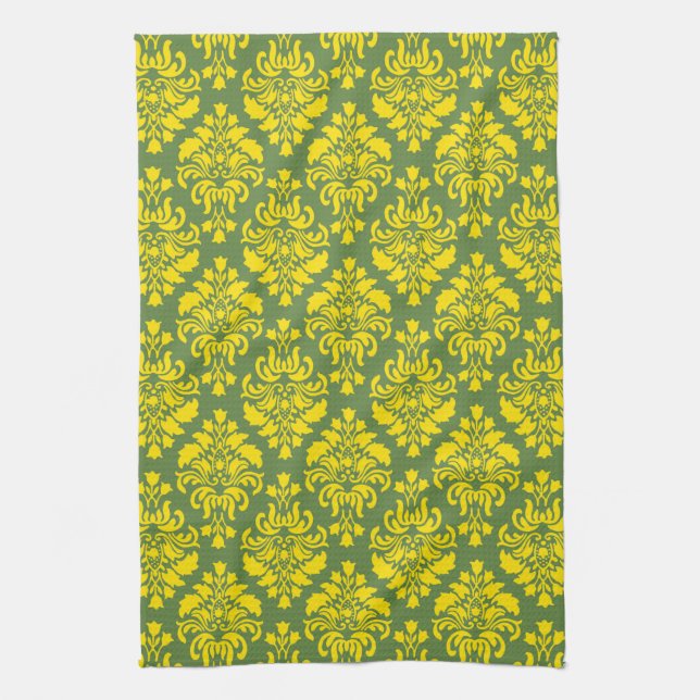 French Empire Damask Pattern #2 Kitchen Towel (Vertical)