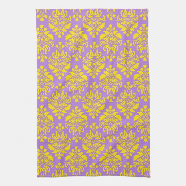 French Empire Damask Pattern #7 Kitchen Towel (Vertical)