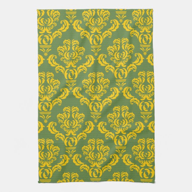 French Empire Damask Pattern #9 Kitchen Towel (Vertical)