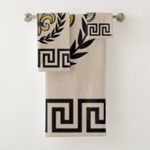 French Empire Revival Fleur De Lis Guest / Gift  Bath Towel Set
