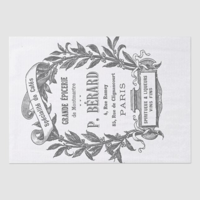 French Ephemera Épicerie Market Kitchen Decoupage  Tissue Paper (Front)