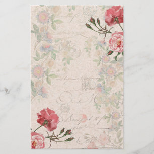 French Ephemera Rose Passionflower Stationery