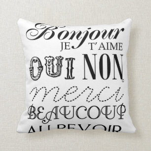 French Essentials Throw Pillow