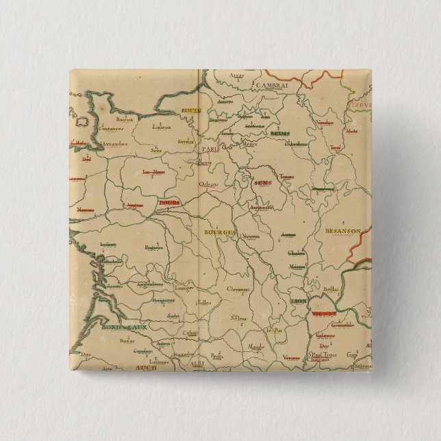 French Establishments 2 Inch Square Button (Front)