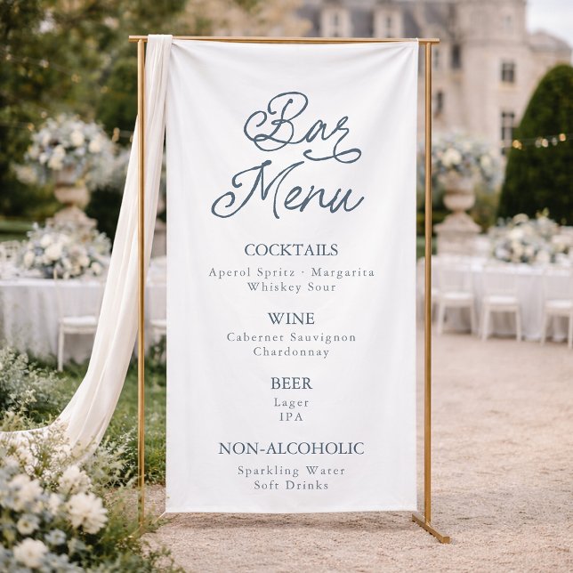 French Estate Wedding Bar Menu Sign (Creator Uploaded)