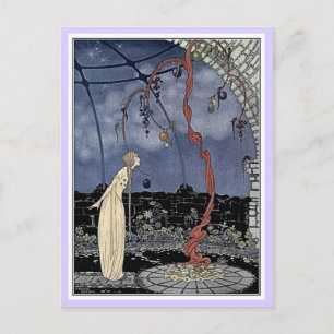 French fairy tales: Violette and Ourson sleeping Postcard