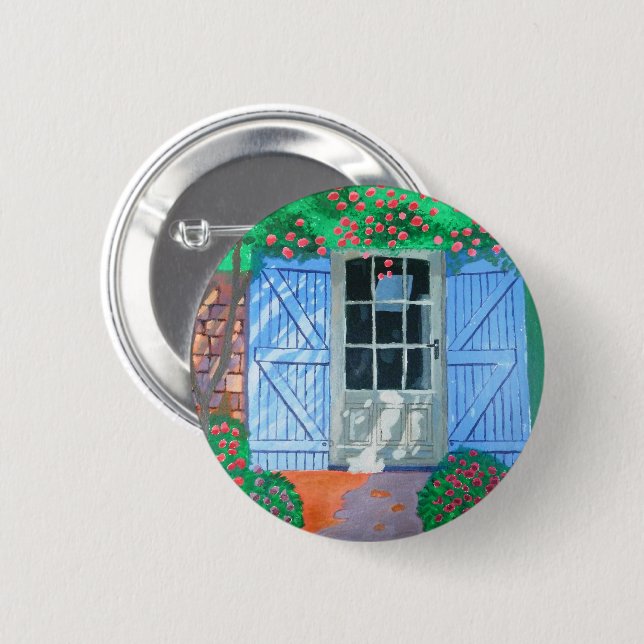 French farm yard 2 inch round button (Front & Back)