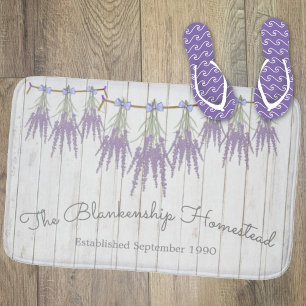 French Farmhouse Lavender Bundles Template Bath Mat