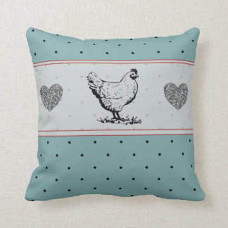 French Farmhouse vintage chicken   Throw Pillow