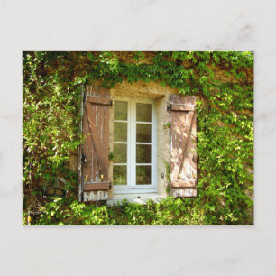 French Farmhouse Window & Shutters Postcard