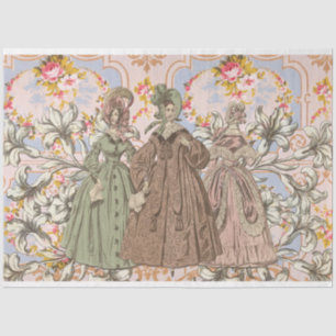 French Fashion and Flowers Decoupage Tissue Paper