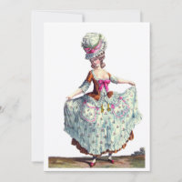 French Fashion Marie Antoinette Thank You Card