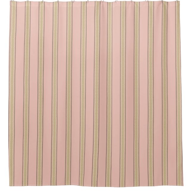 French Feed Sack gold stripe on pink (Front)
