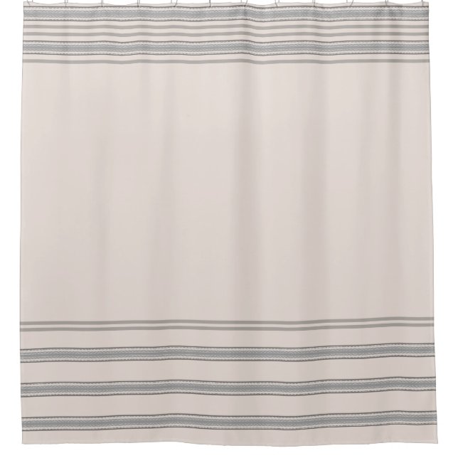 French Feed Sack grey stripe off white Horizontal (Front)