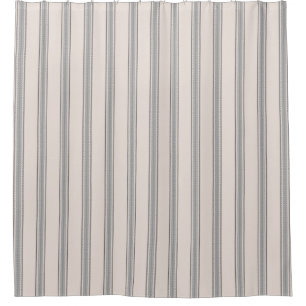 French Feed Sack grey stripe on off white