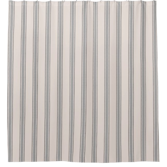 French Feed Sack grey stripe on off white (Front)