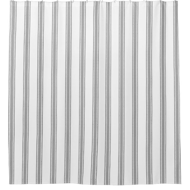 French Feed Sack grey stripe on white (Front)