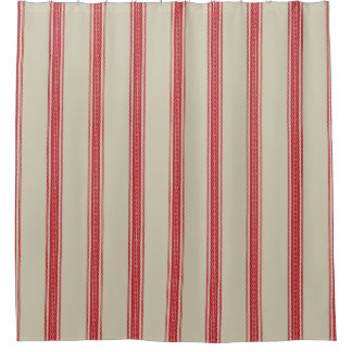French Feed Sack Stripe Style Shower Curtain