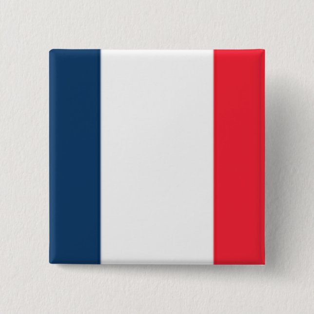 French Flag 2 Inch Square Button (Front)