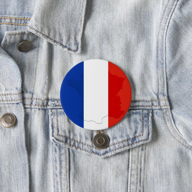 French flag 3 inch round button (In Situ)