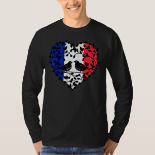French Flag Bastille Day 2 Little Birds Love Heart T-Shirt