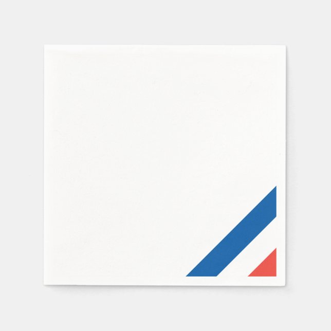 French Flag: Chic Tricolor Bastille Day Party Napkin (Front)
