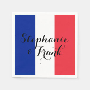 French Flag Colours Wedding Napkin