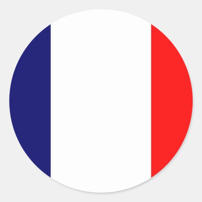 French Flag Design - OUI ! Classic Round Sticker (Front)